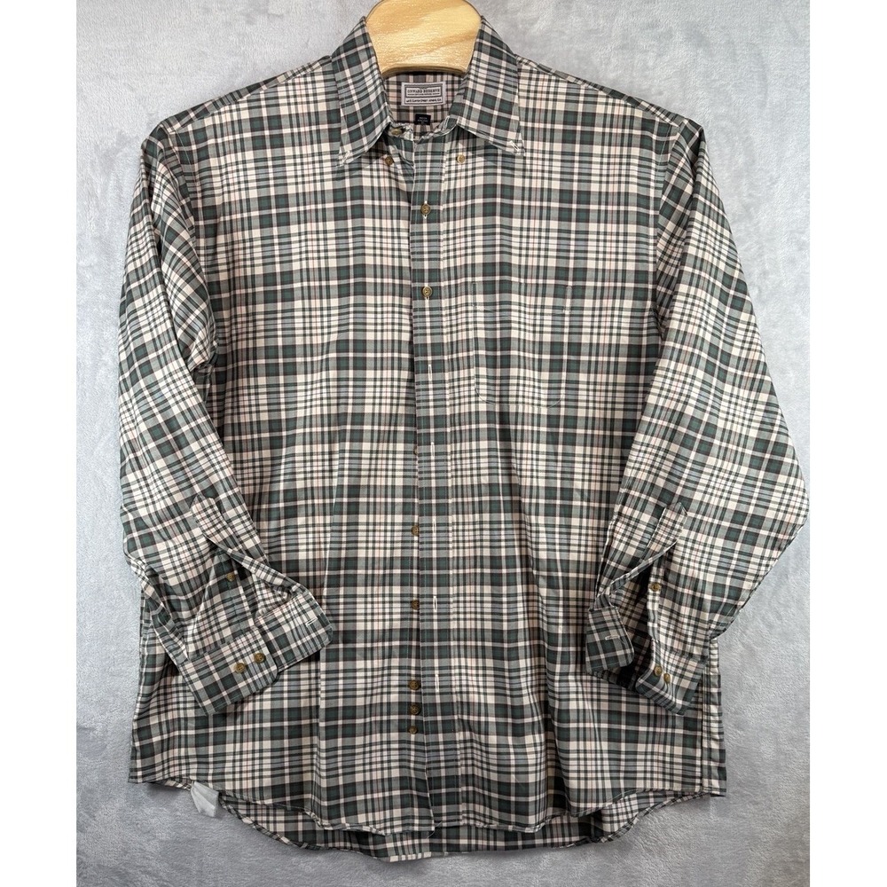 Onward Reserve Plaid Check Dress Shirt Button Down Collared Vintage Men's XL